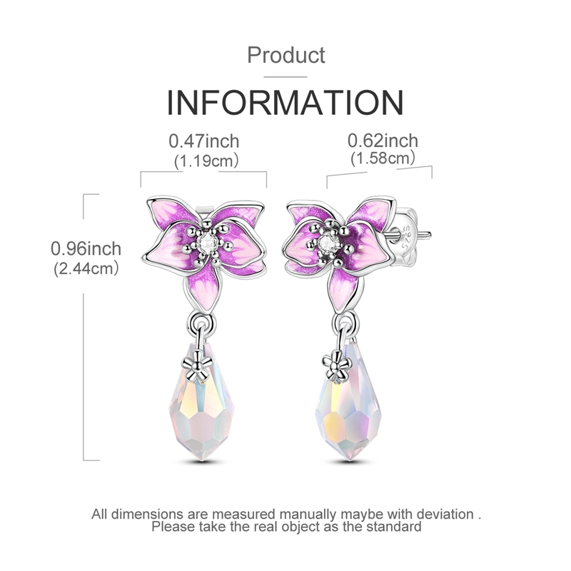 Exquisite Pink Synthetic Zirconia Iris Drop Earrings